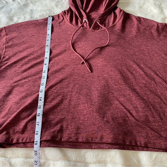 Athleta Uptempo Hoodie Womens Burgundy Long Sleeve Cropped 530134 Sz Medium - Picture 7 of 11